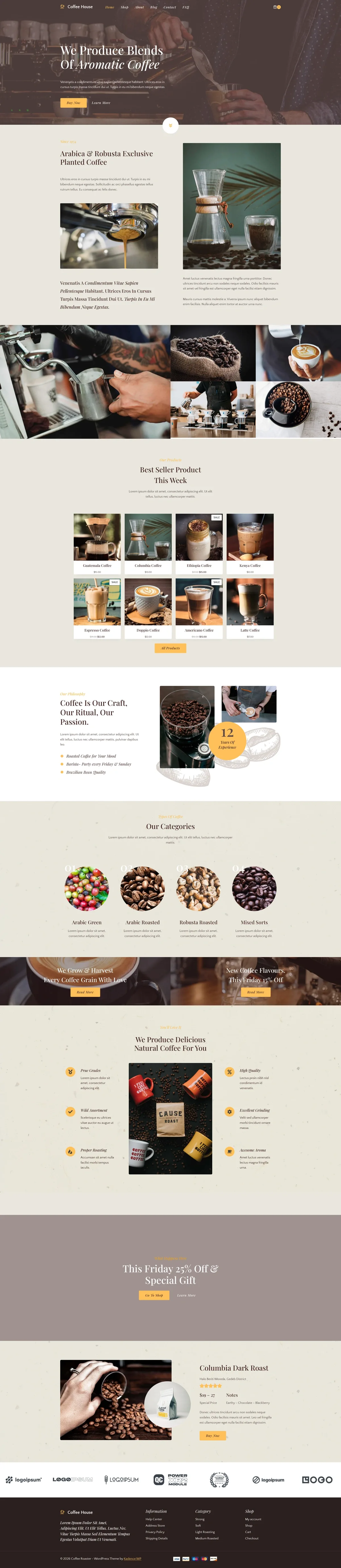 Coffee Roaster 餐饮品牌WordPress模板