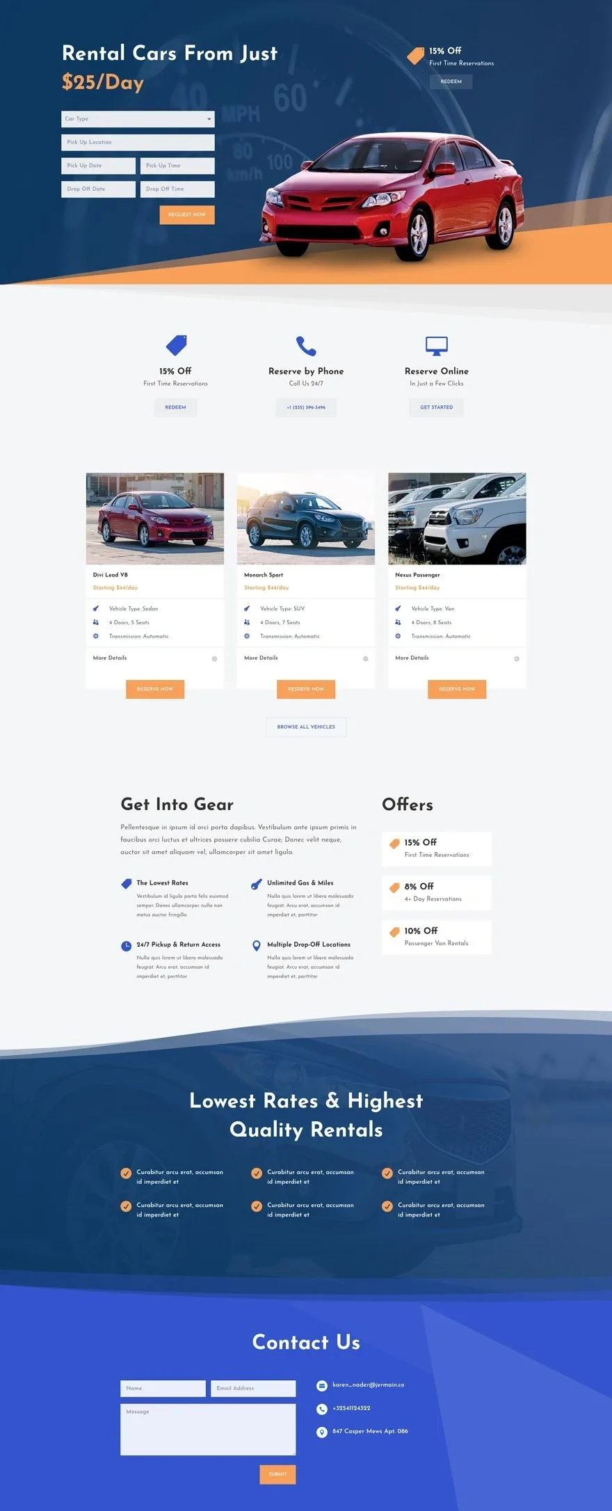 Car Rental 旅游住宿WordPress模板