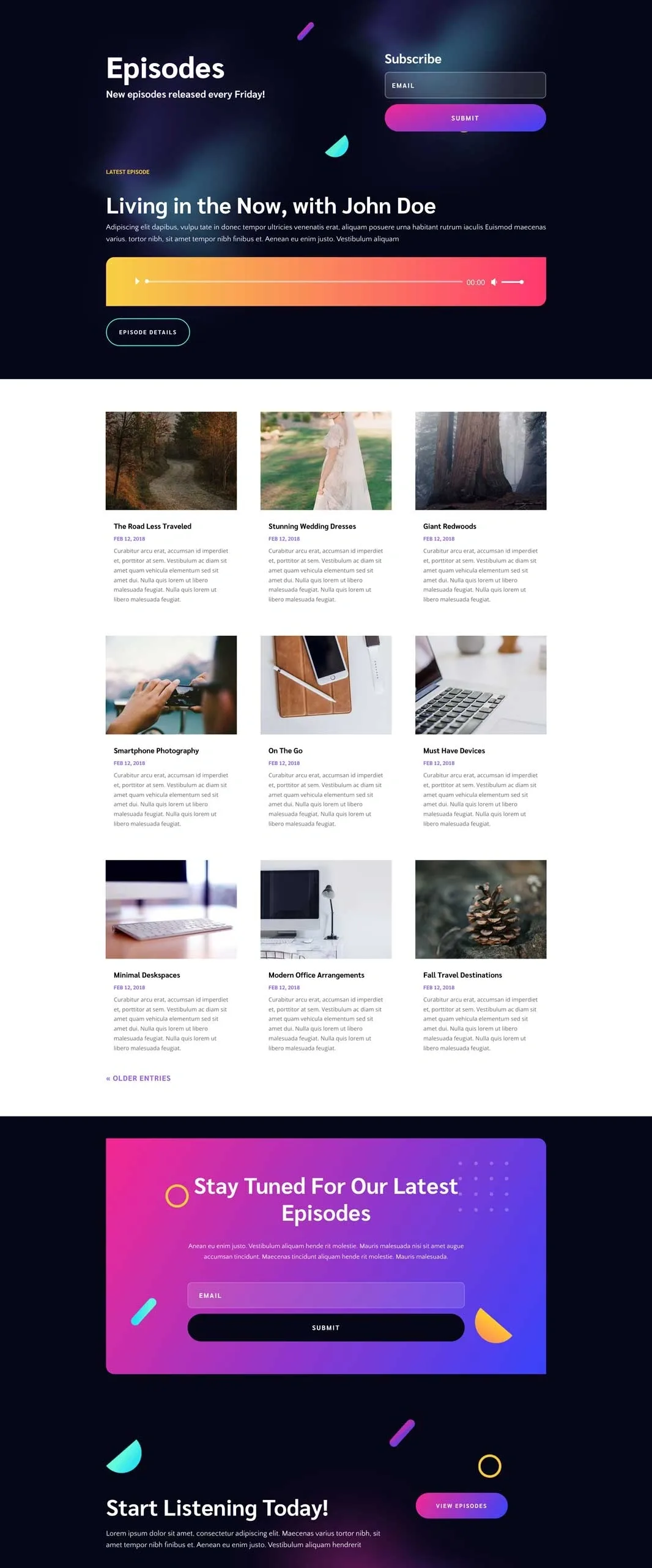 Podcaster Episodes Page