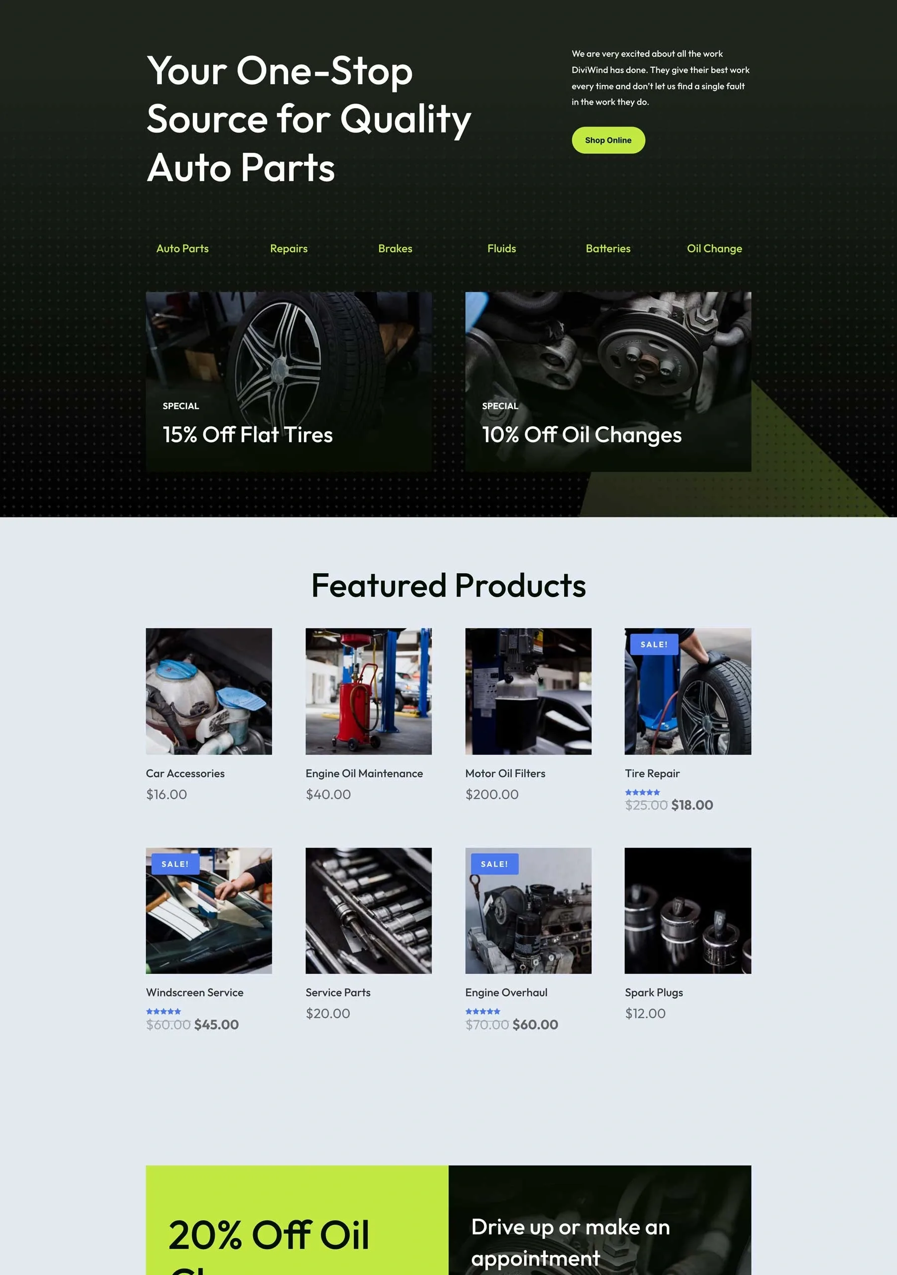 Auto Parts 汽车服务WordPress模板