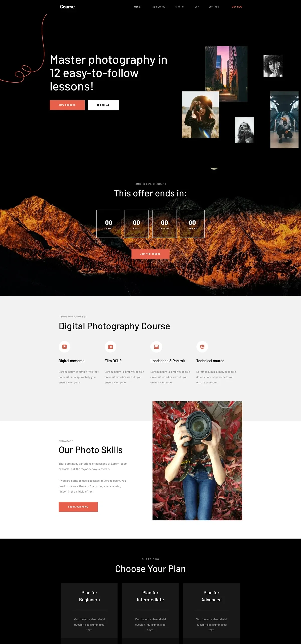 Photography Course 摄影课程WordPress模板