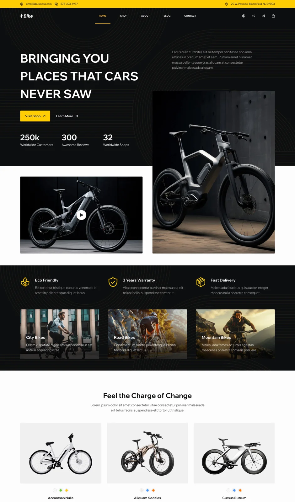 E-Bike 自行车电商WordPress模板
