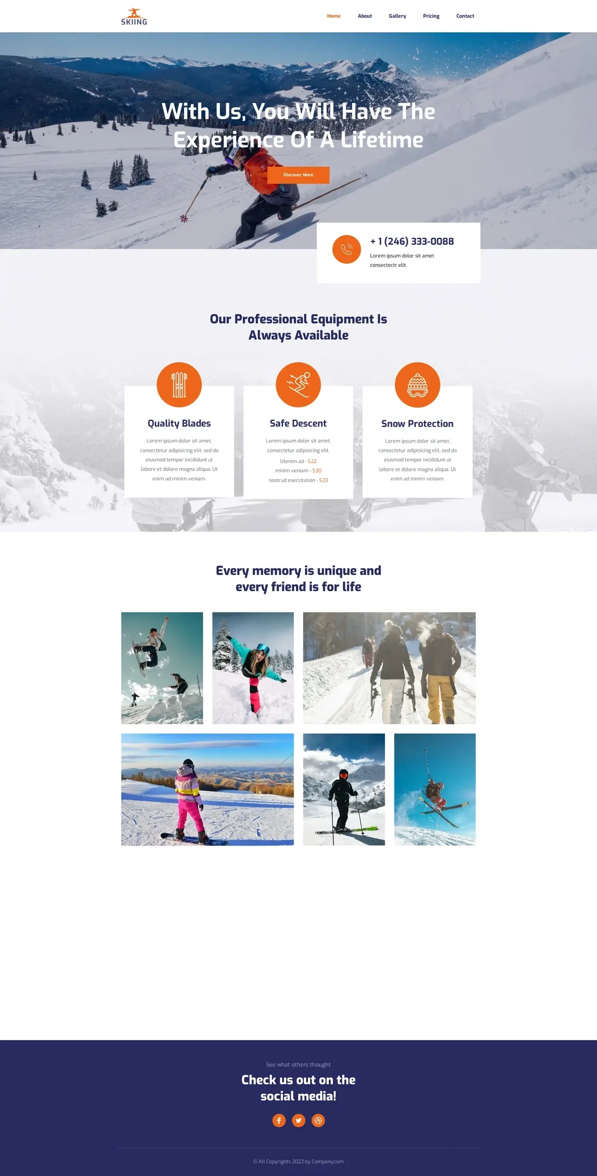 Skiing 健身运动WordPress模板