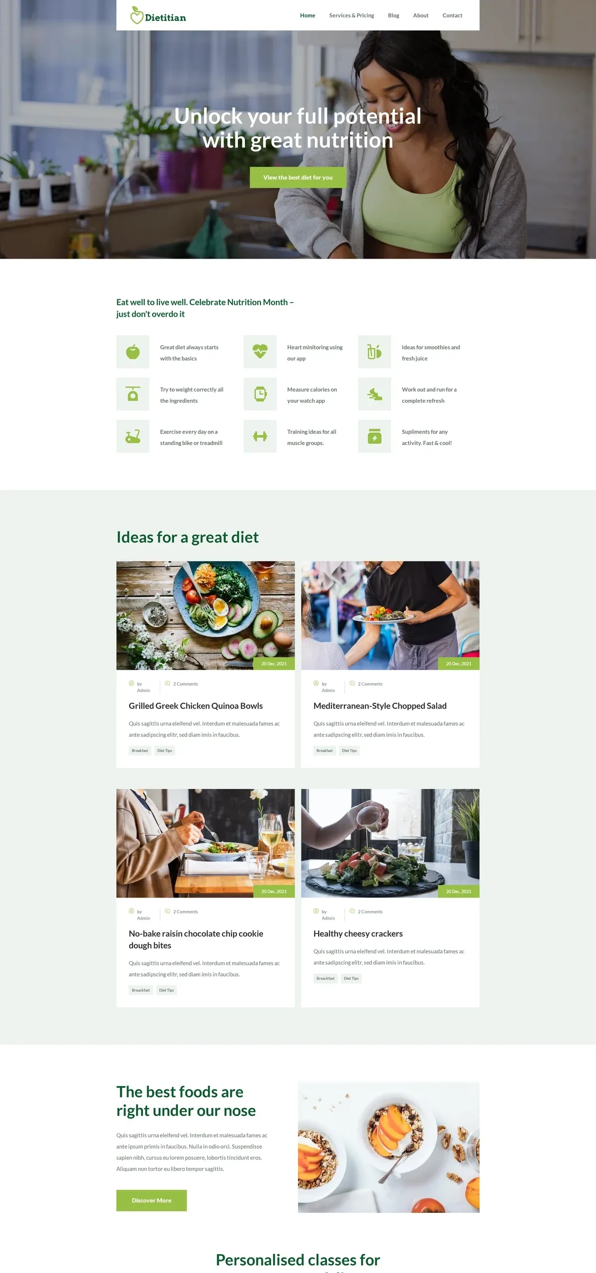 Dietitian 健康诊疗WordPress模板