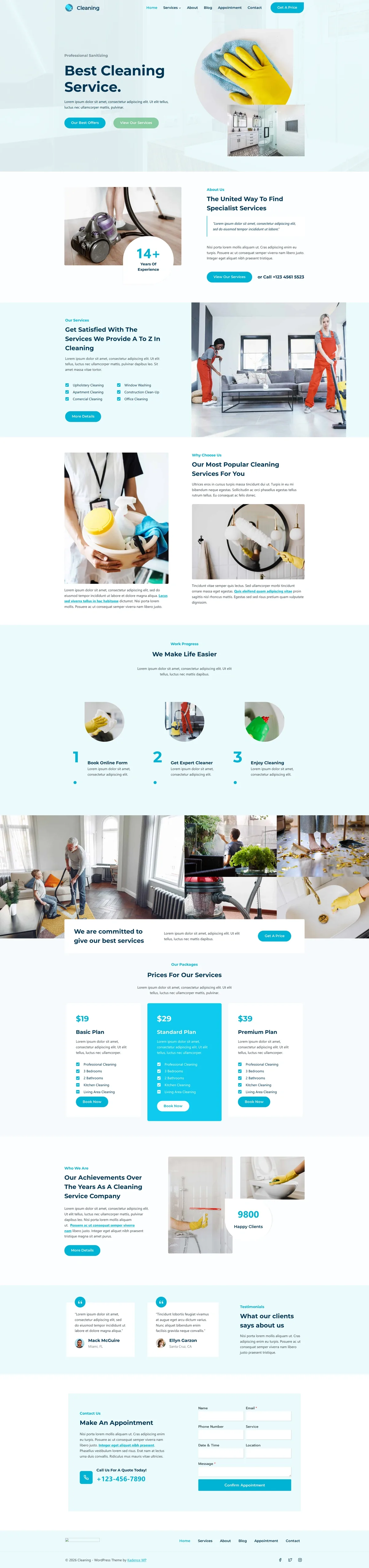Cleaning Service 清洁服务WordPress模板