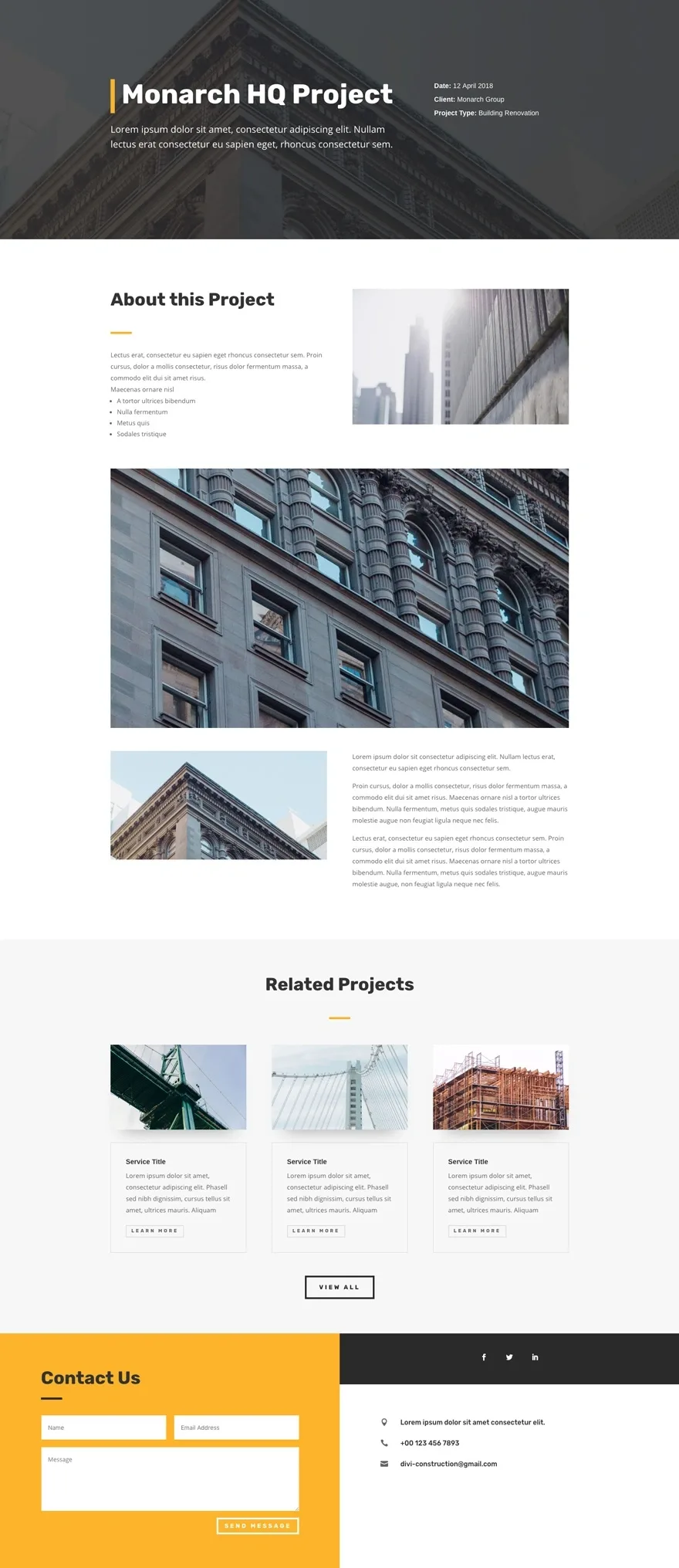建筑公司项目页面