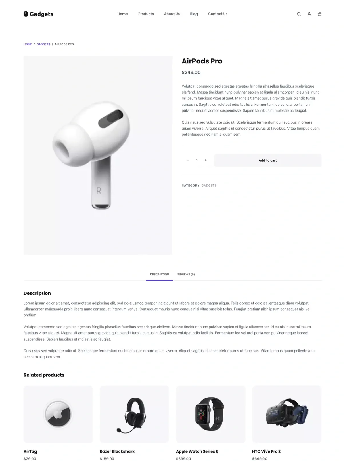 Gadgets 单一产品