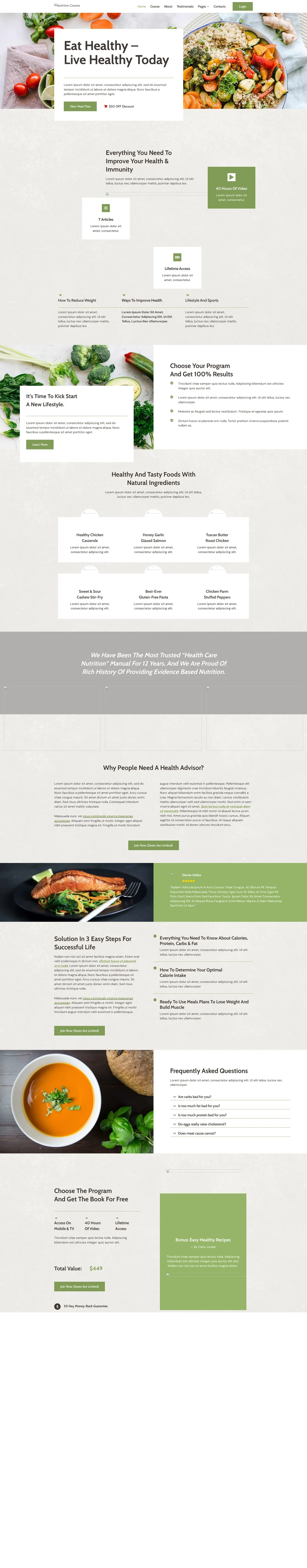 Nutrition Course 教育课程WordPress模板