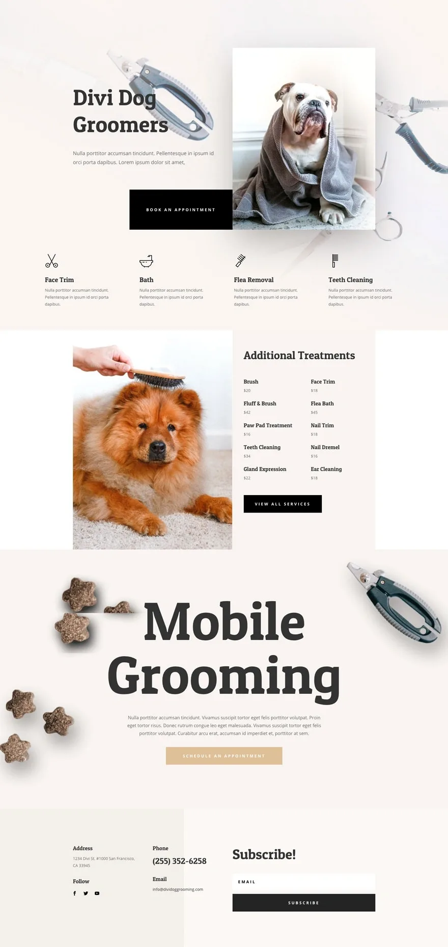 Dog Grooming 宠物动物WordPress模板