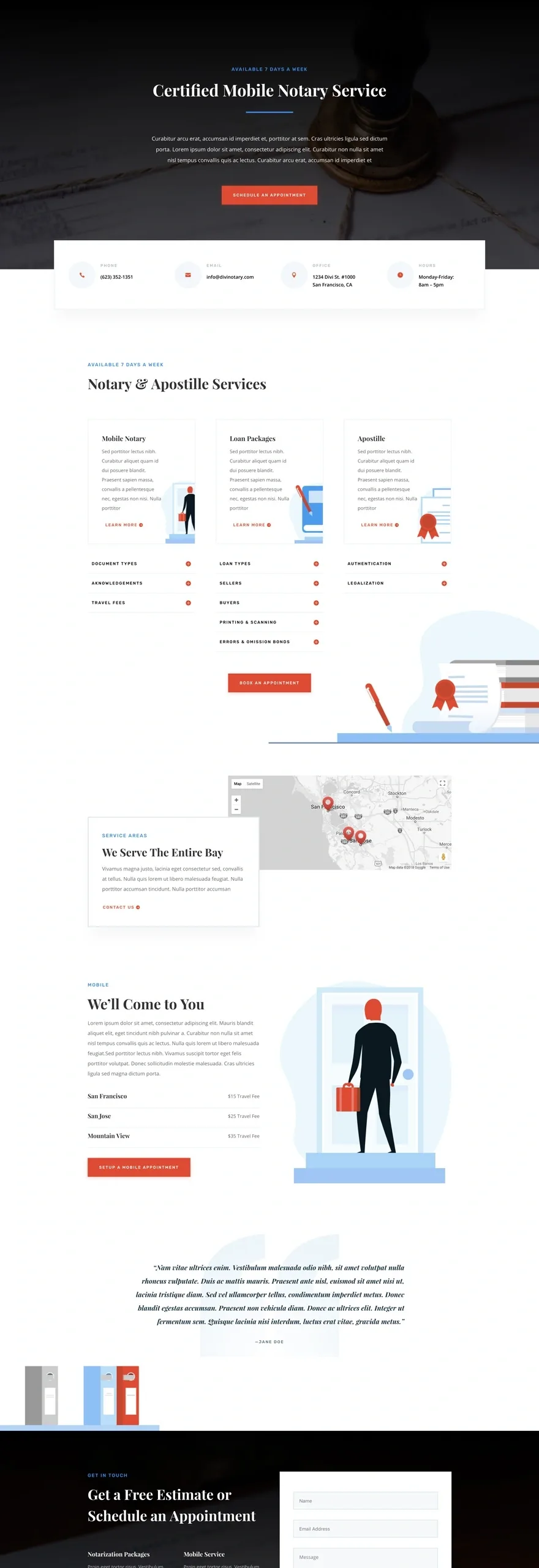 Notary Public 公证服务WordPress模板