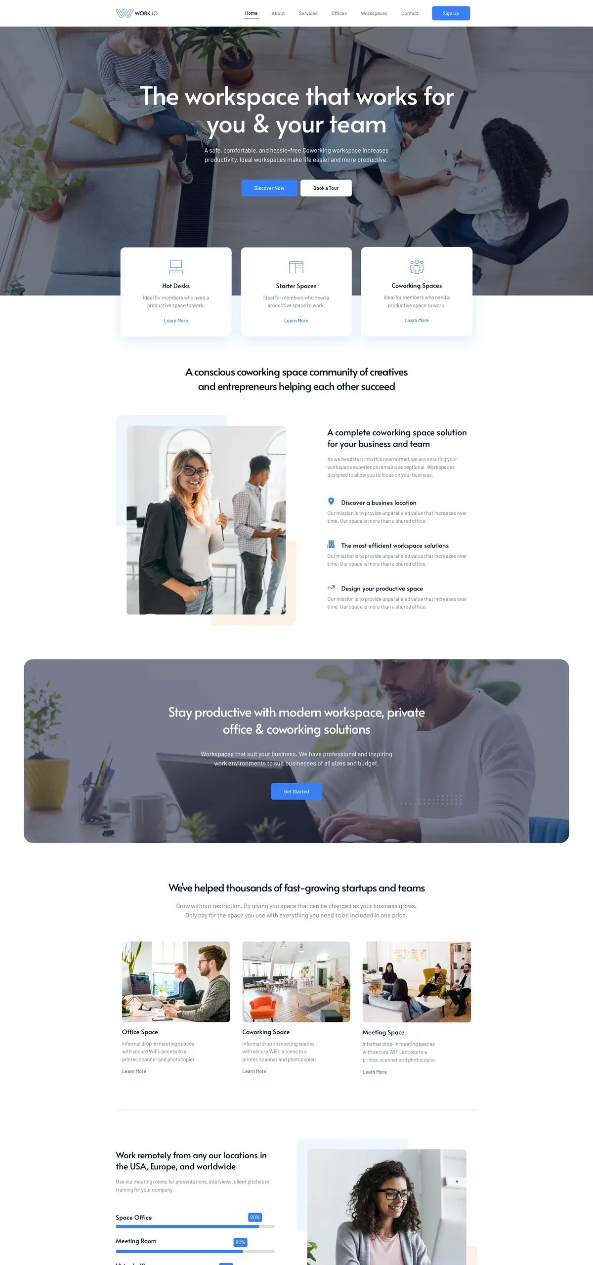 Workspaces 共享办公WordPress模板