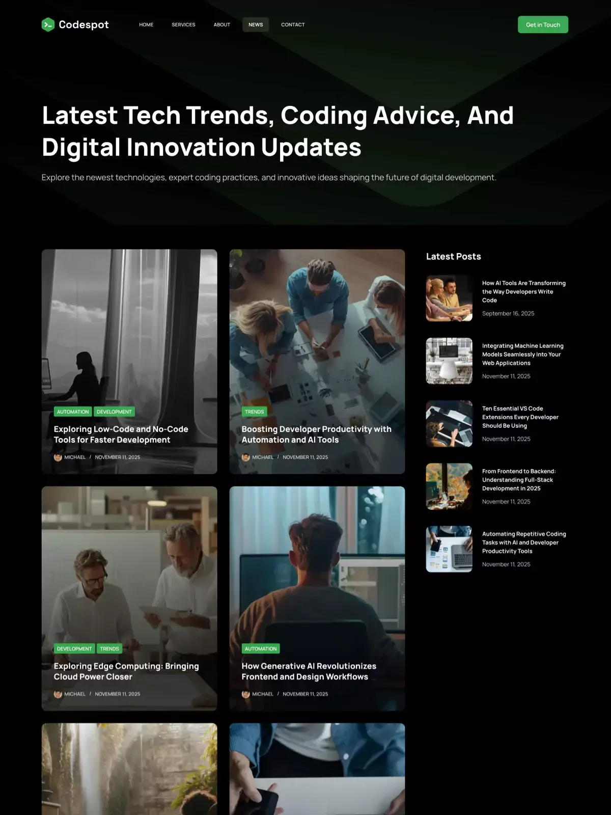 Codespot 部落格页面