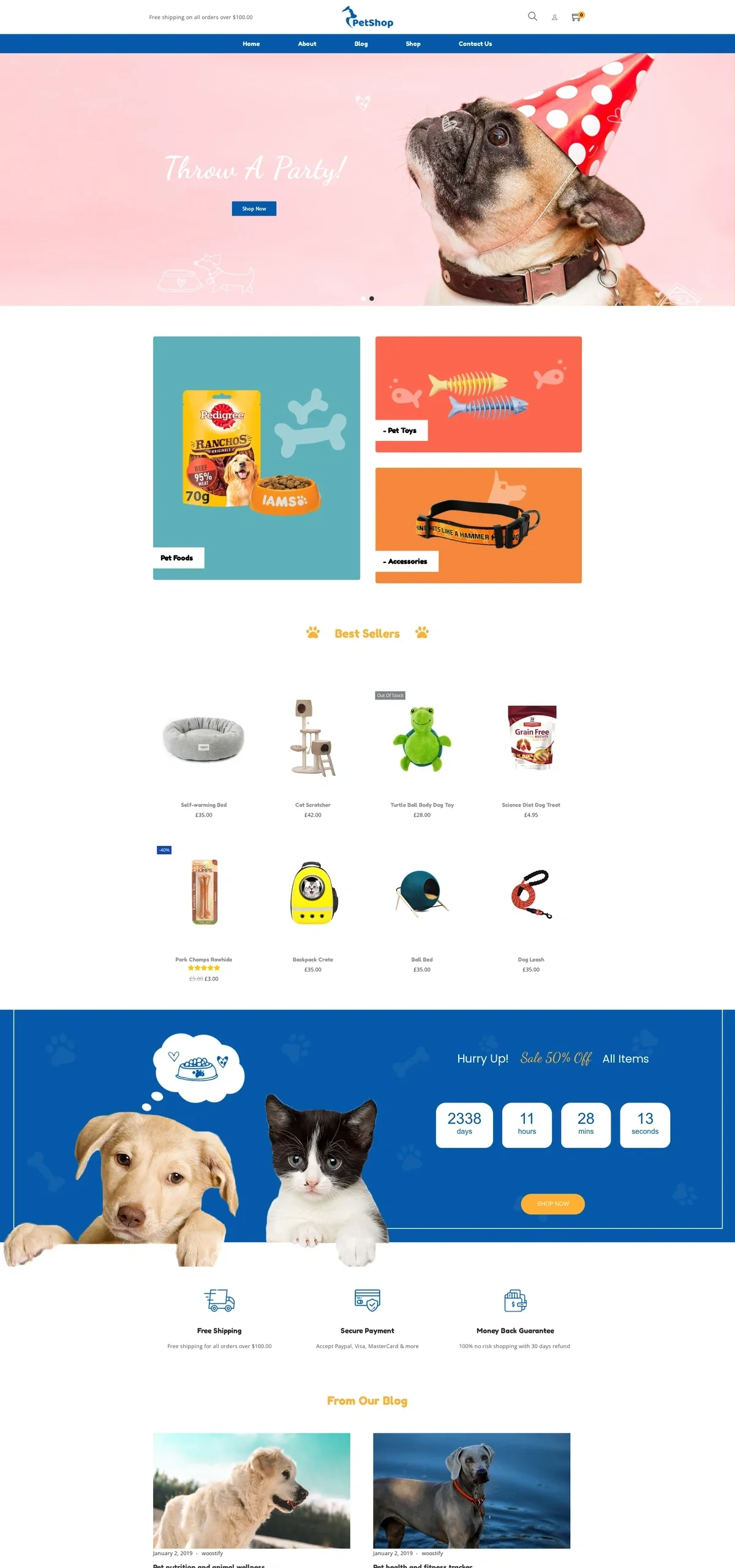 Pezshop – Pet Animals 宠物动物WordPress模板
