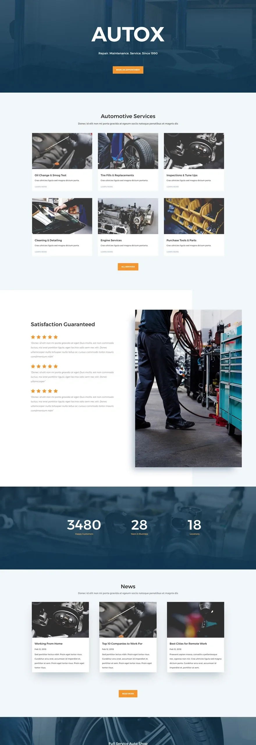 Auto Repair 汽车服务WordPress模板