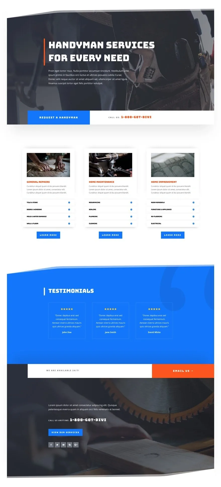 Handyman 居家修缮WordPress模板