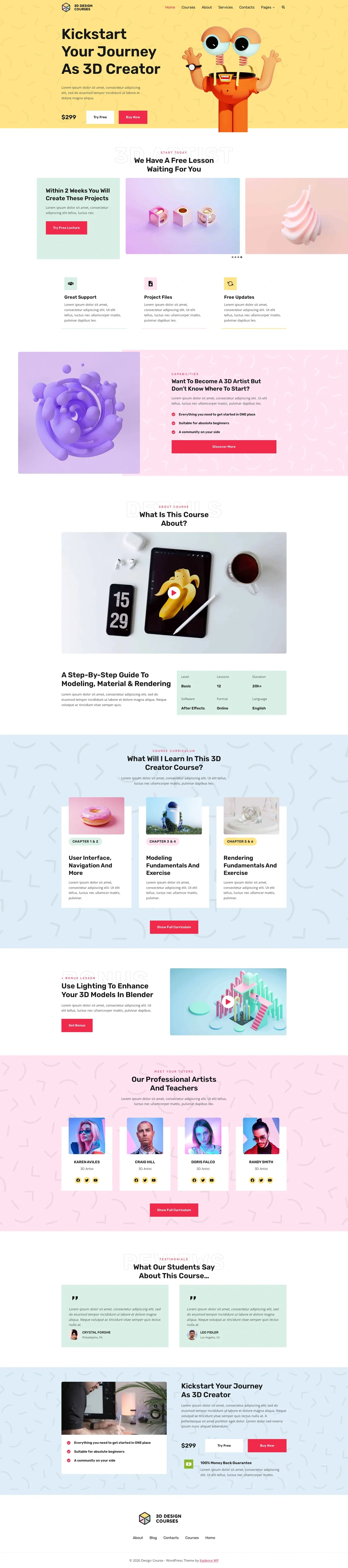 Design Course 教育课程WordPress模板