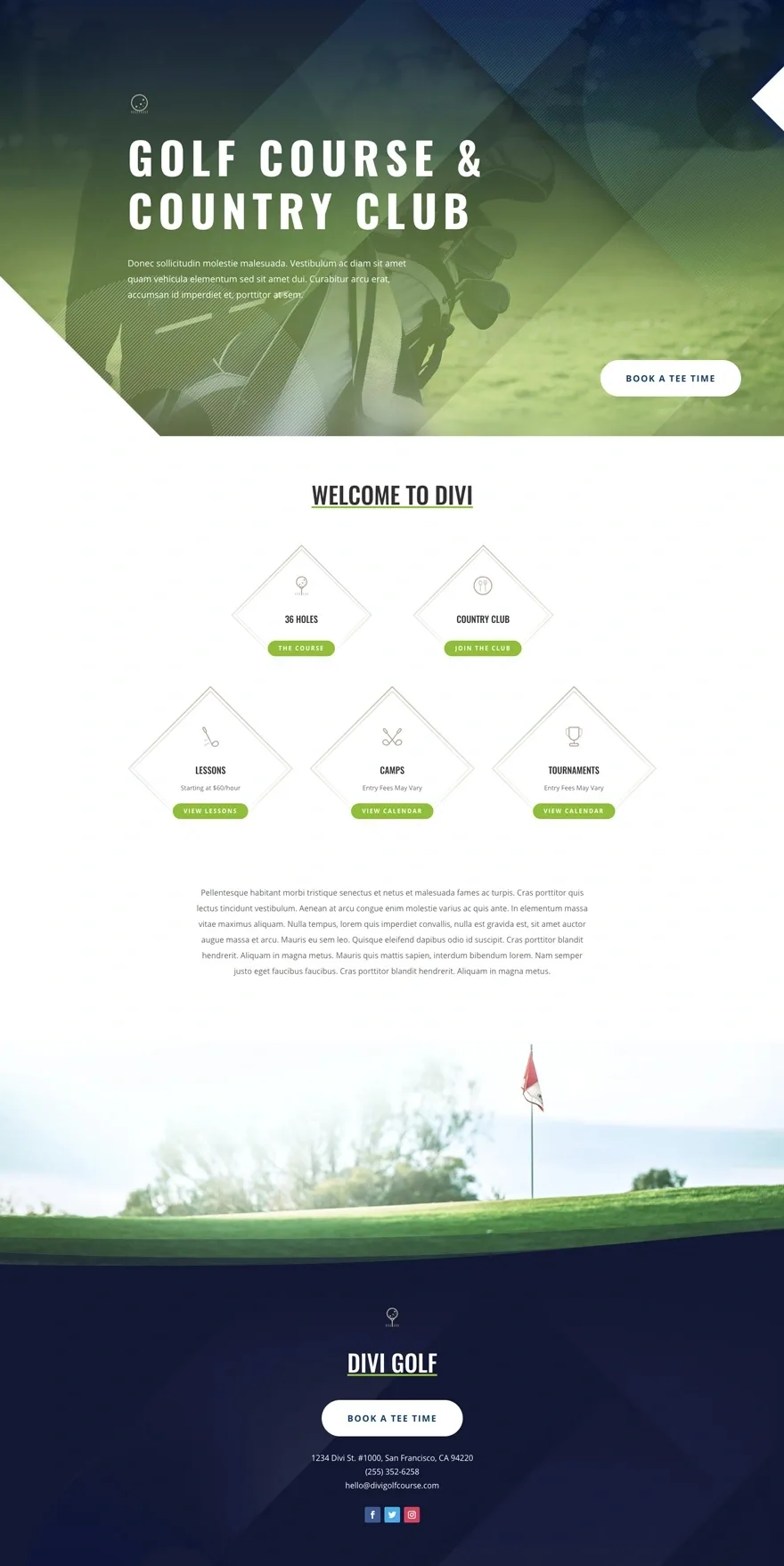 Golf Course 体育健身WordPress模板