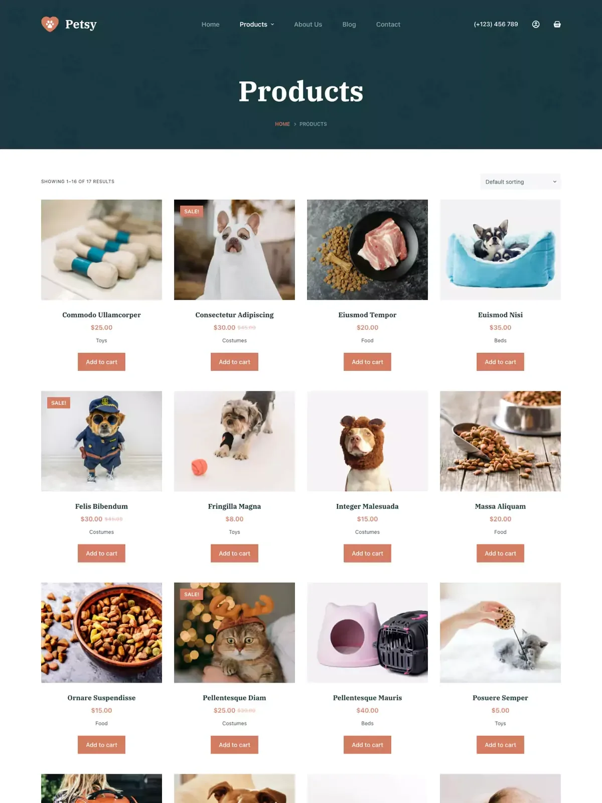 Petsy 商店页面