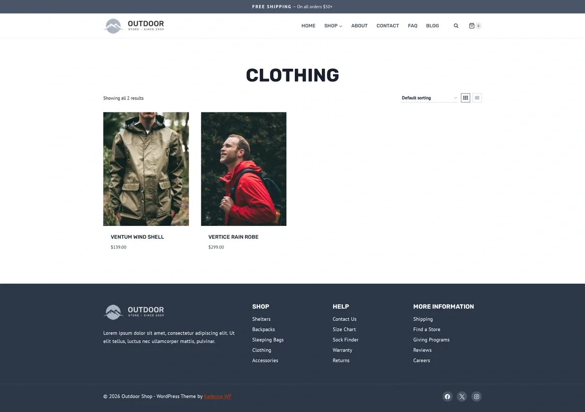 Outdoor Shop 03 服饰