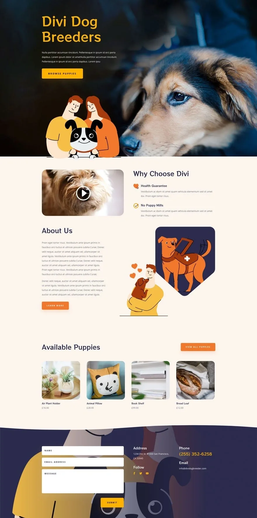 Dog Breeder 宠物动物WordPress模板