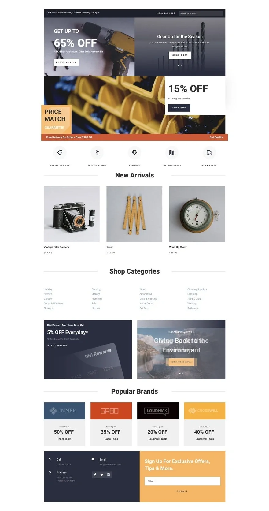 Hardware Store 五金工具 五金工具WordPress模板