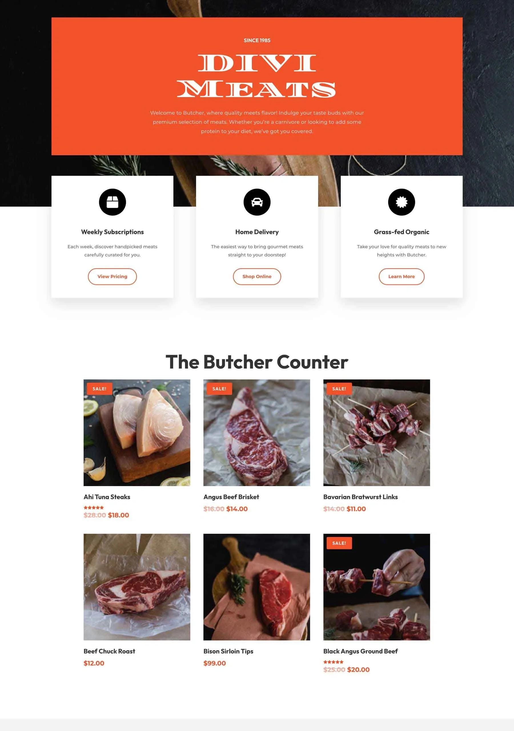 Butcher Shop 餐饮品牌WordPress模板