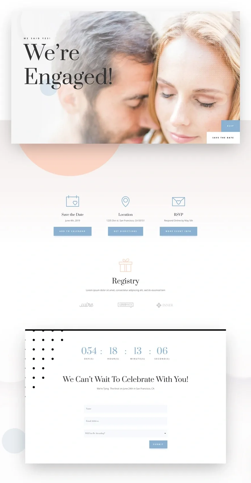 Wedding Engagement 婚礼策划WordPress模板