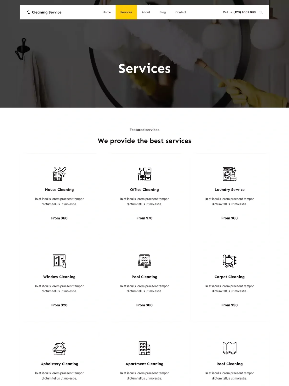 Cleaning Service 02 服务页面