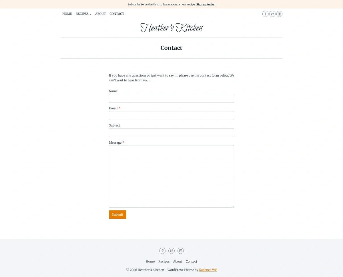 Recipe Blog 07 联络
