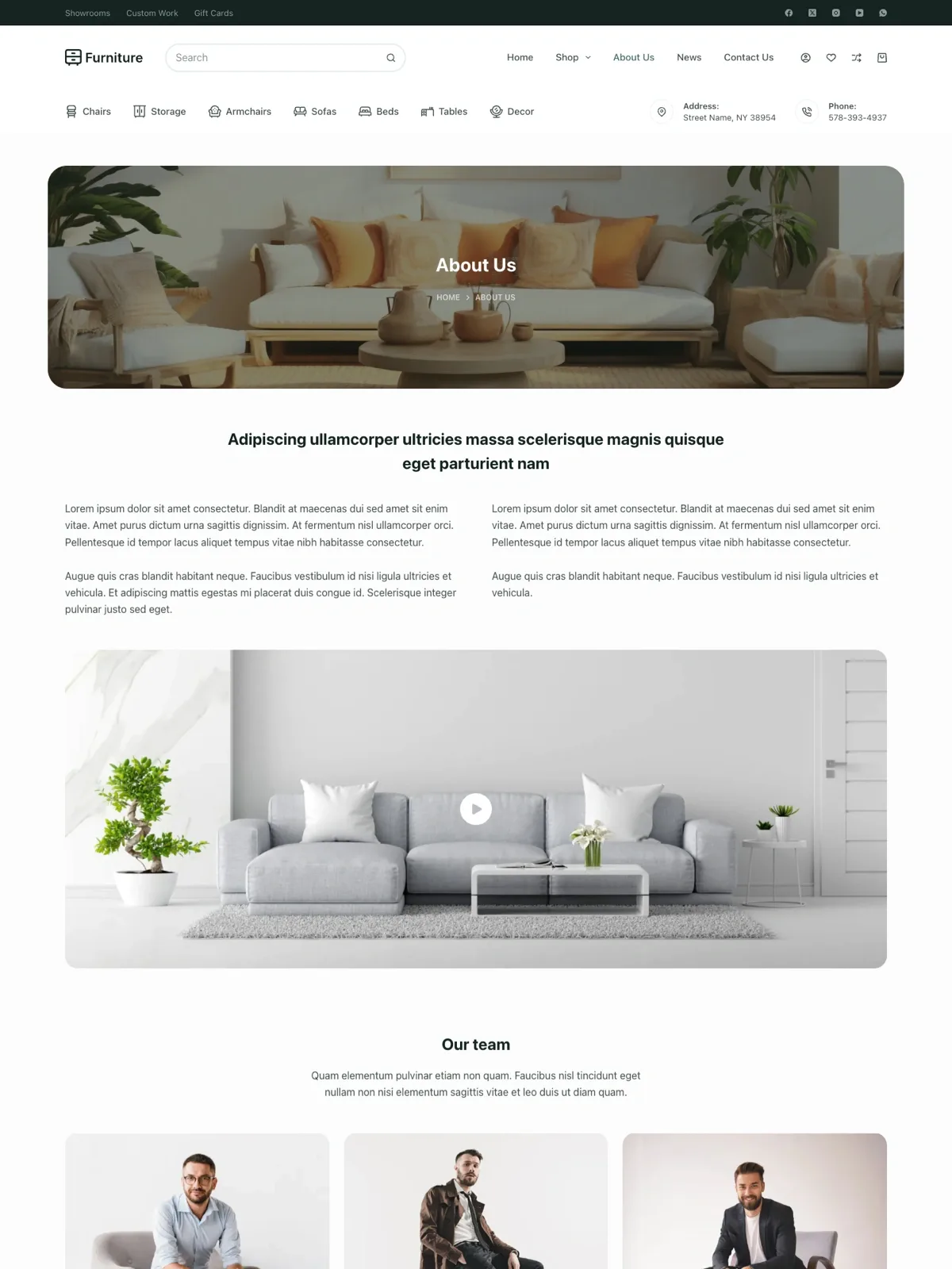 Furniture 关于页面