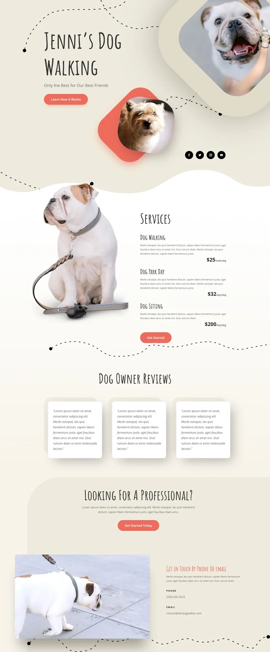 Dog Walker 宠物动物WordPress模板