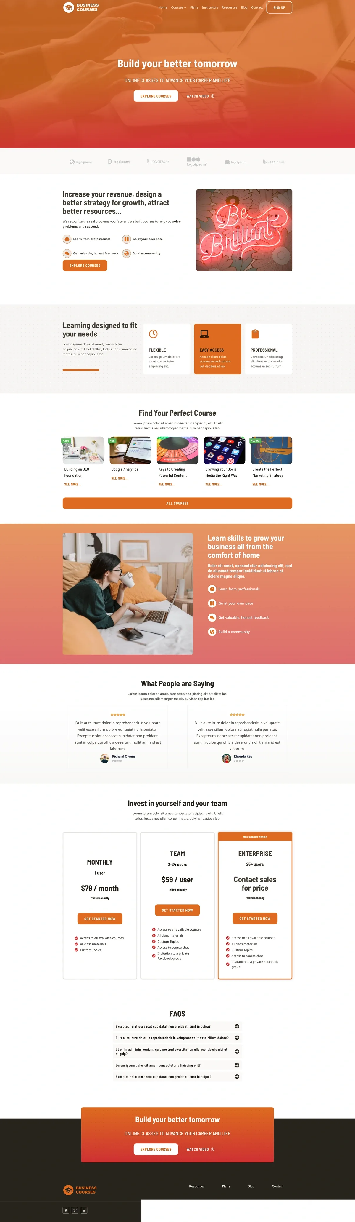 Business Courses 商业课程WordPress模板