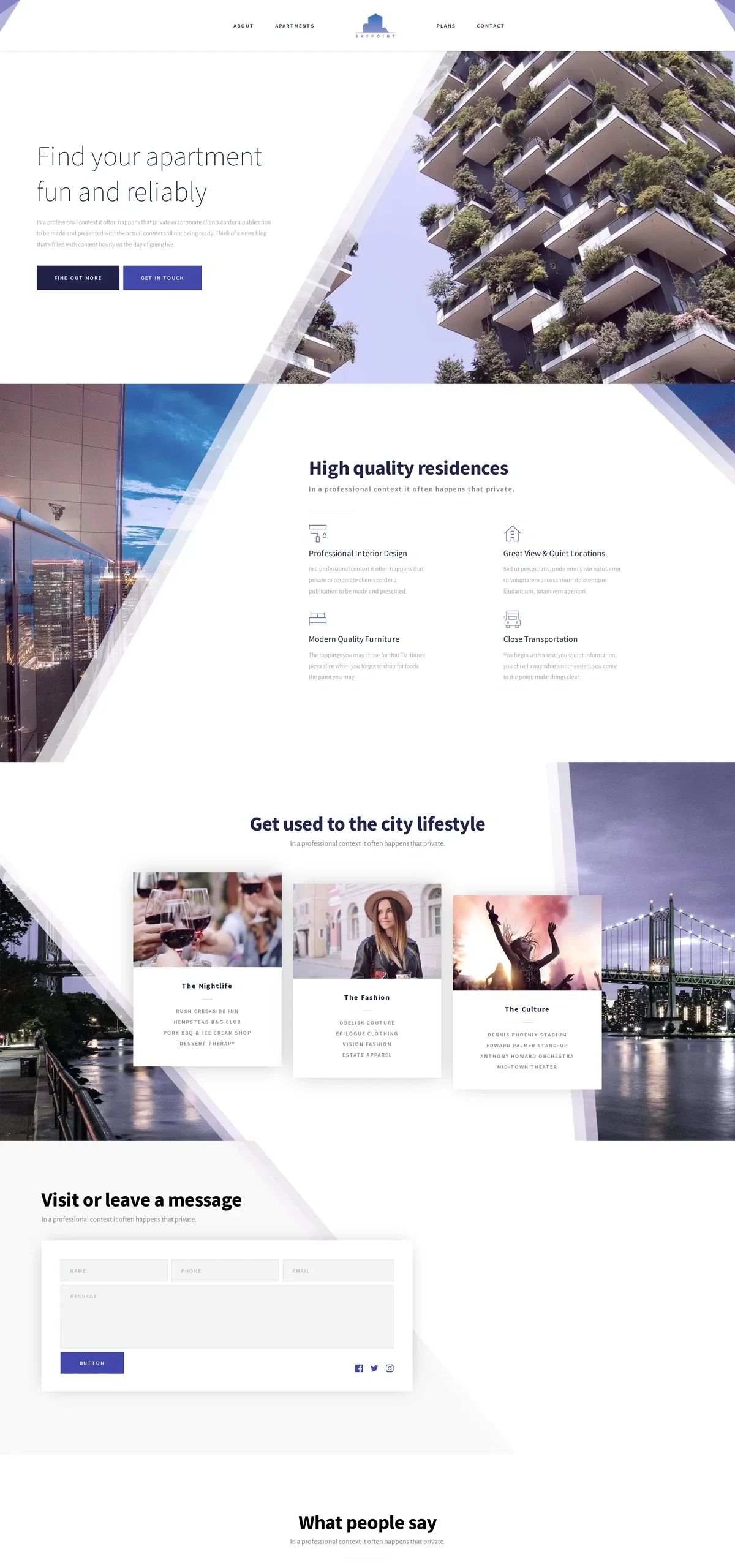 Skypoint 公寓租赁WordPress模板