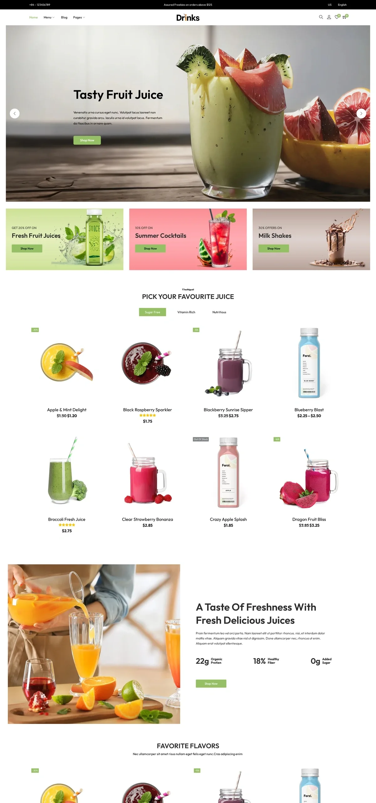 Drink 饮品电商WordPress模板