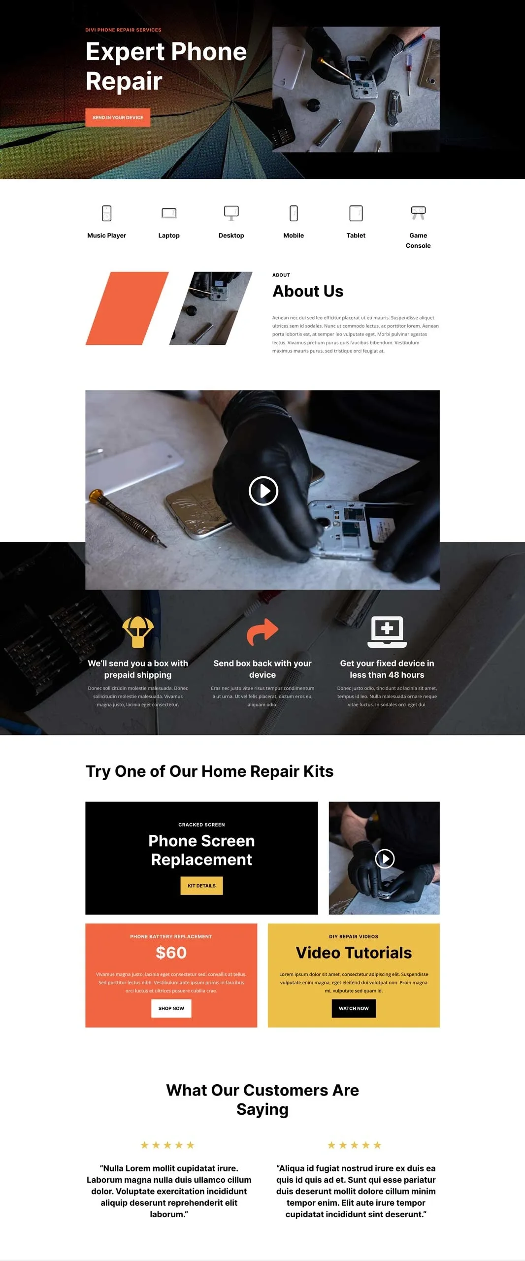 Device Repair 维修服务WordPress模板