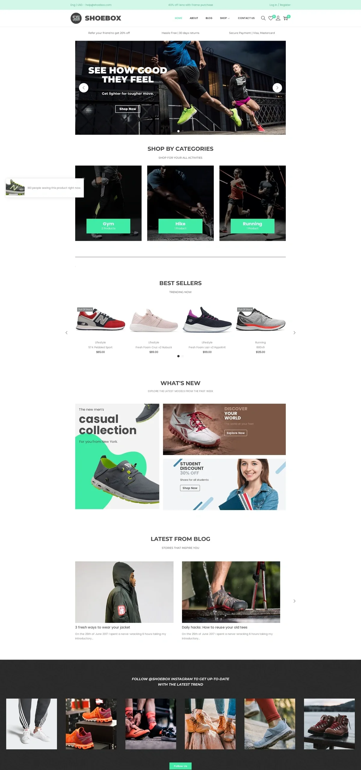 Shoebox – Shoe Store 鞋履时尚WordPress模板
