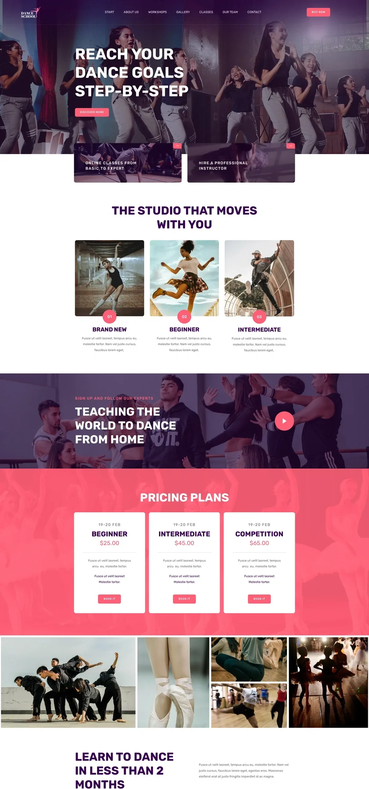 Dance School 教育课程WordPress模板