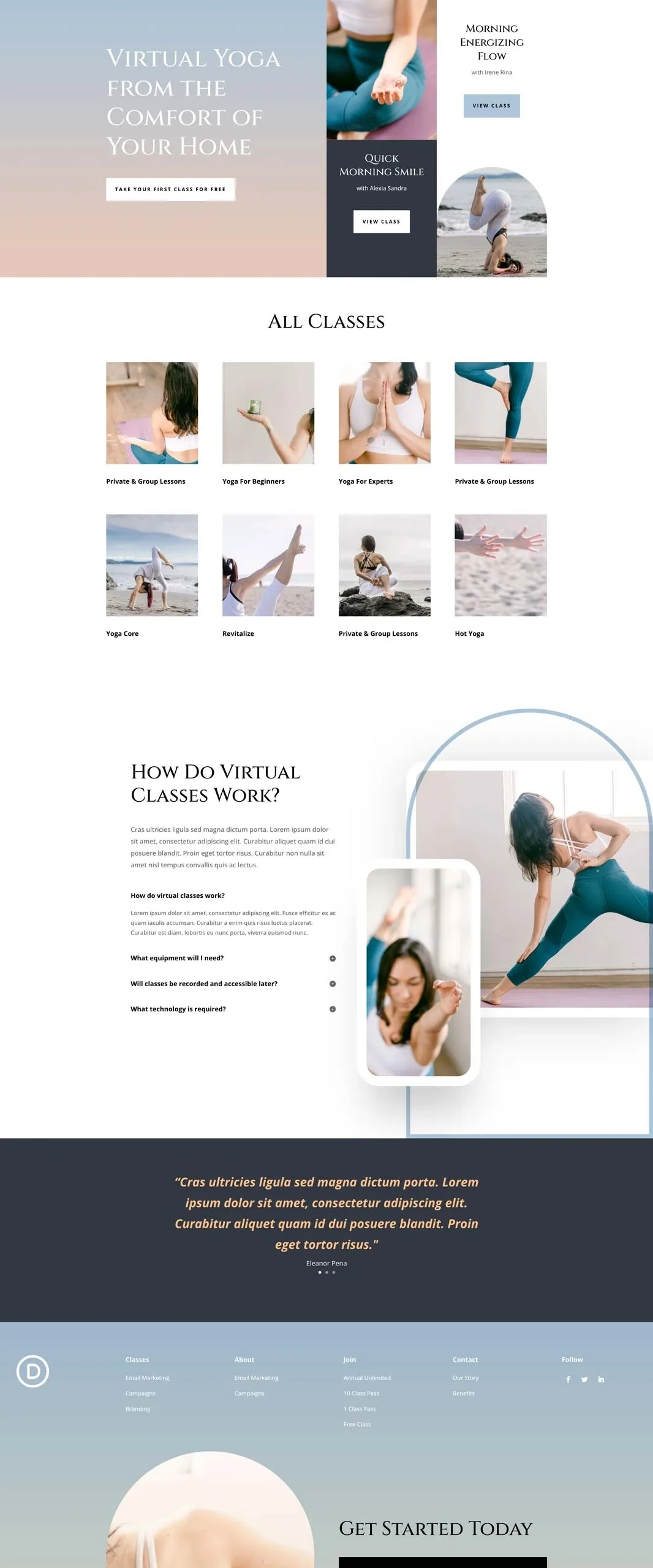 Online Yoga 健身瑜伽WordPress模板